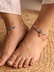 Royal bloom spark silver Payal for women