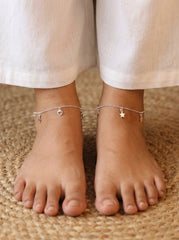 Starlight tassel silver Payal for women