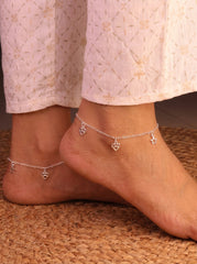 Jingle charms silver Payal for women