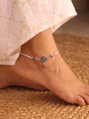 Royal bloom spark silver Payal for women