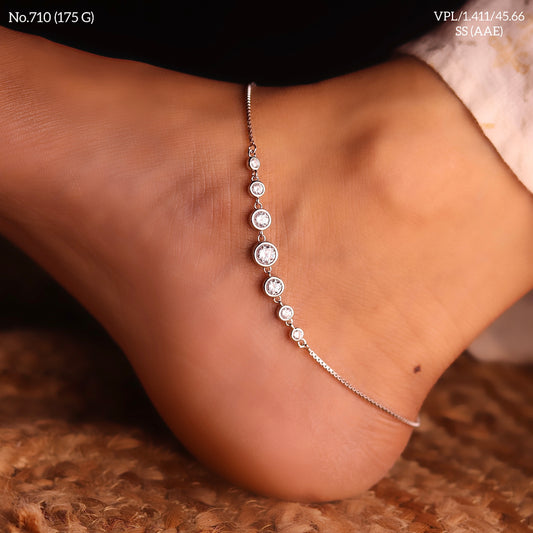 Celestial Bunches silver payal for women