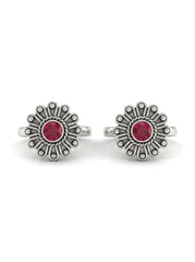 Moon echo oxidised silver toerings for women