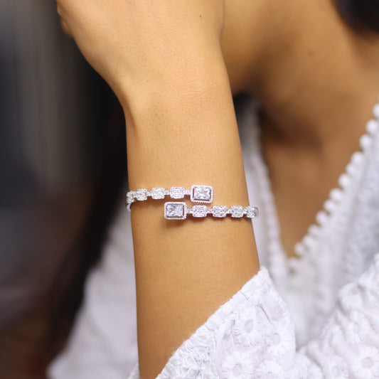 Zircon Luxe Pure Silver Women's Kada