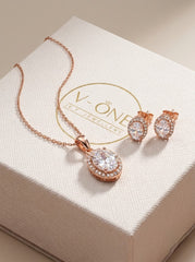 Moon spark shine silver pendant set for women