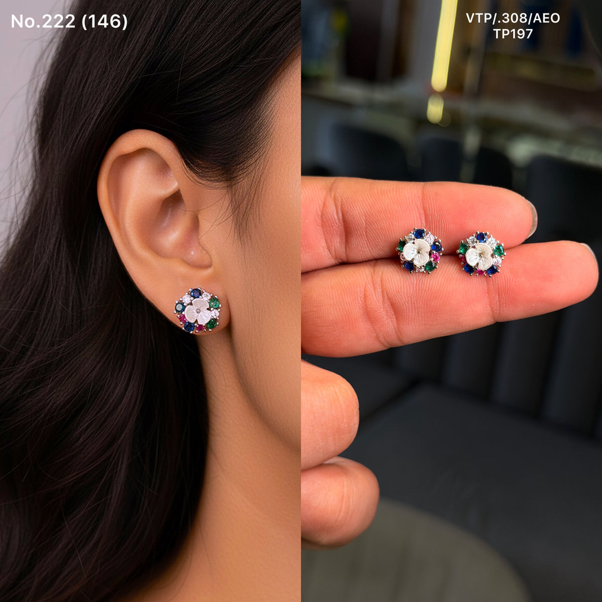 Aryi sparkle silver stud