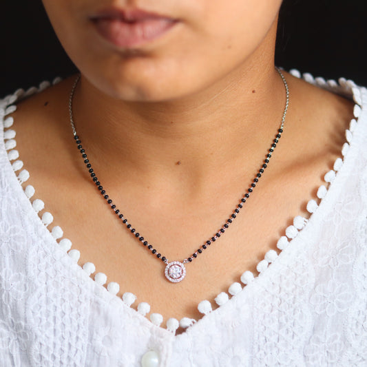 Moonlit Silver Mangalsutra for Women