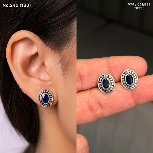 Celestial blue silver stud