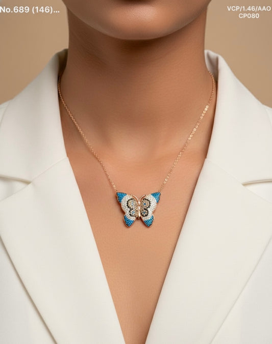 Fluttering grace silver chain pendant