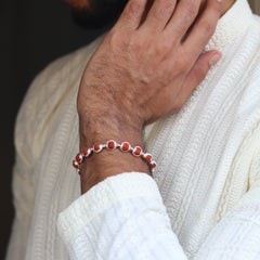 Silver Capping Rudraksha Bracelet