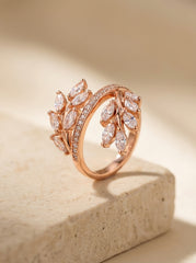 Leaf Harmony silver ring for women