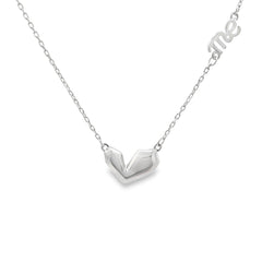 Minimal heart charm silver chain pendant
