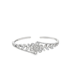 Lush Bloom Pure Silver Kada for Women