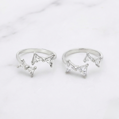 Bow luxe silver toe rings for women