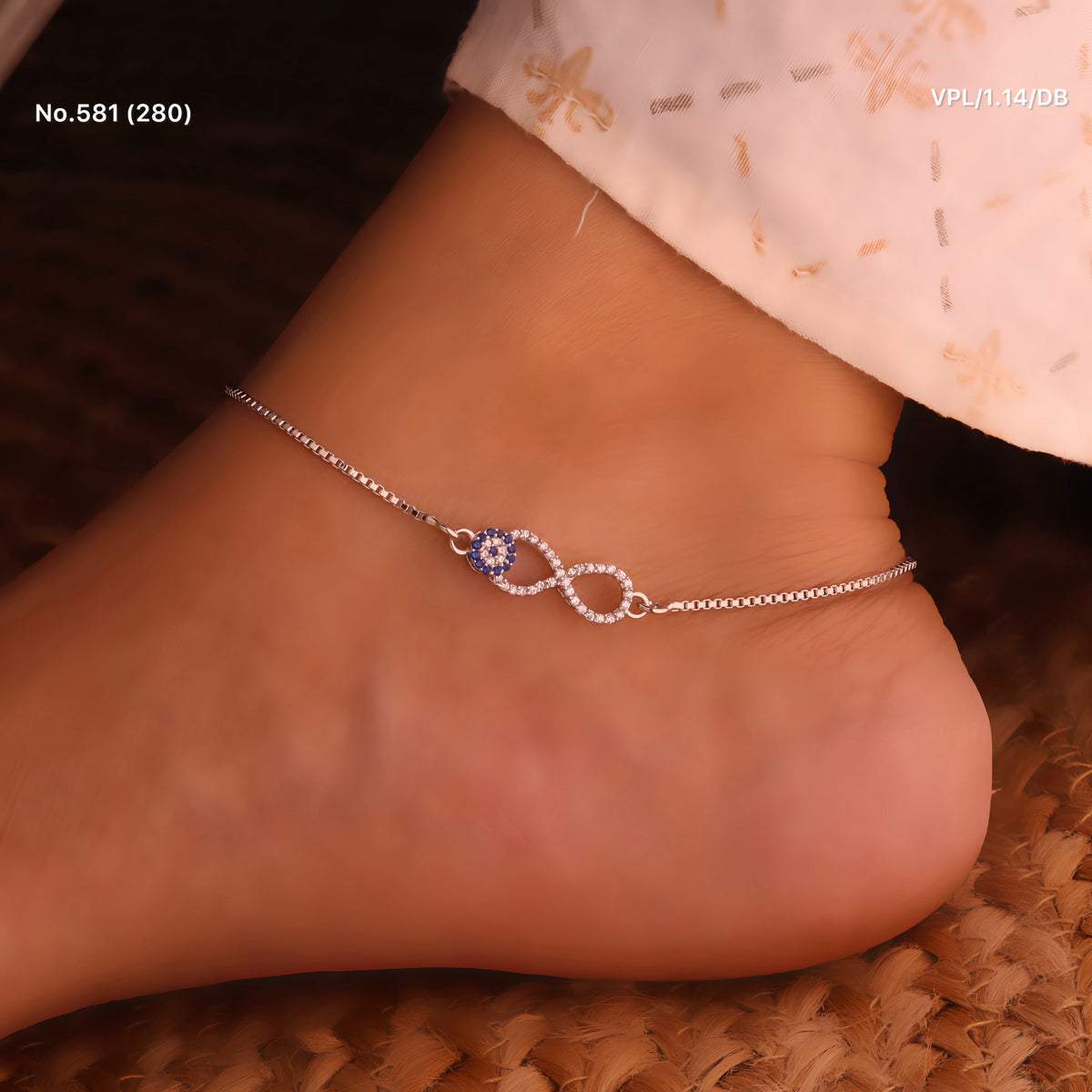 Infinity evileye silver Payal for women
