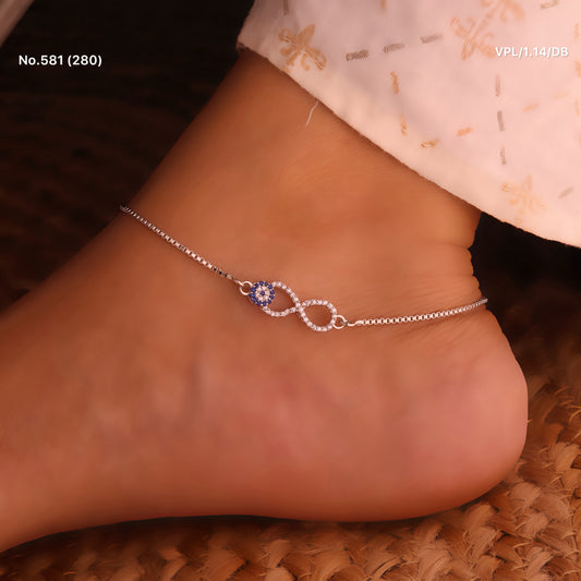 Infinity evileye silver Payal for women