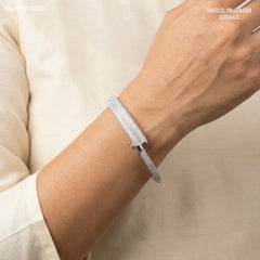 Shimmer queen silver kada for women