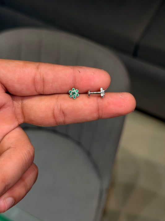 Spring bud silver stud