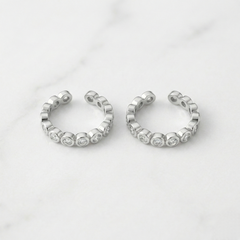 Crystal touch silver toerings for women