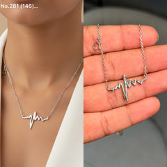 Lifeline charm silver chain pendant