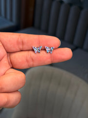 Auspicious butterfly silver stud