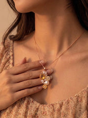Pearl grace silver pendant set for women