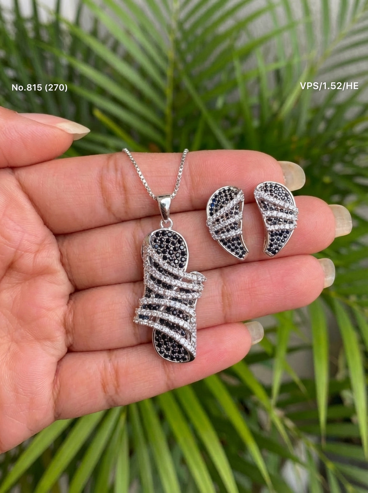 Alina spark silver pendant set for women