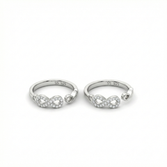 Infinite touch silver toe rings for women