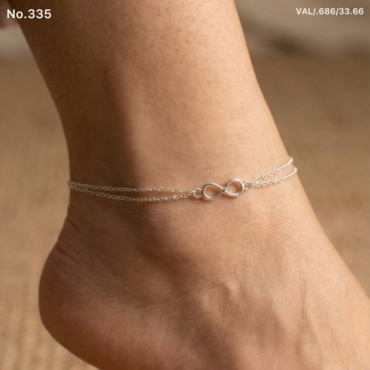 Dual Layered Infinity Charm Payal with Evil Eye