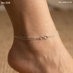 Dual Layered Infinity Charm Payal with Evil Eye