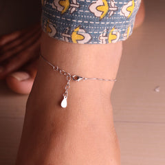 Chic Silver Payal with Hanging Charms for Women