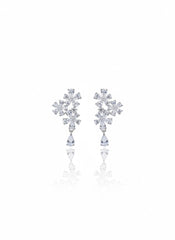 Celestia blossoms cluster silver earrings