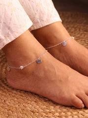 Royal tassel silver Payal for women