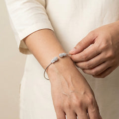 Serenity silver kada for women