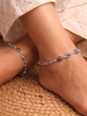 Royal riwaaz silver heavy Payal for women