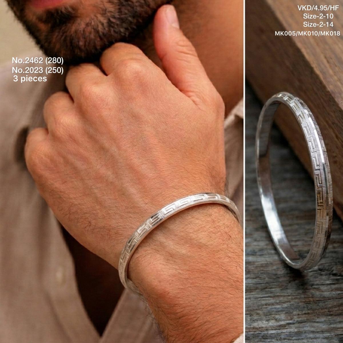 Titan silver kada for men
