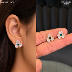 Crystal blooms silver stud