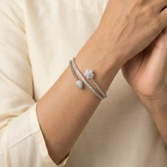 Bloom vibe silver kada for women