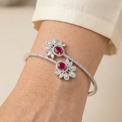 Velvet shine silver kada for women