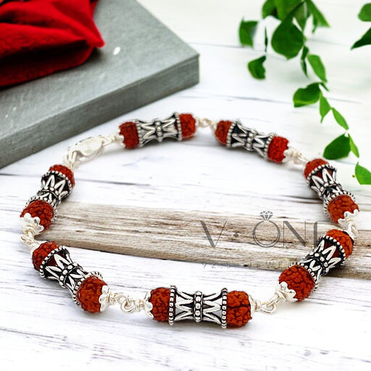 Silver Rudraksha Bracelet by V One Jewellery