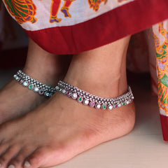 Maharani Style Silver Payal for Women