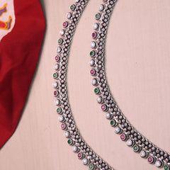 Maharani Style Silver Payal for Women