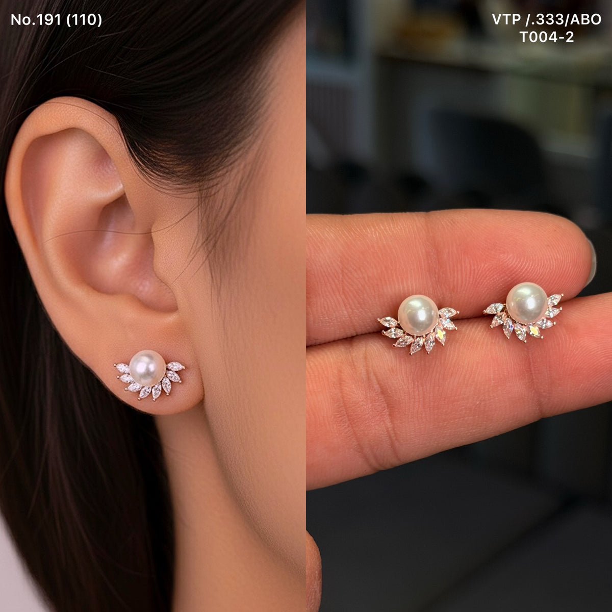 Tria silver stud