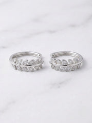Riyana silver leaf toerings for women