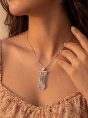 Elite shine silver pendant set for women