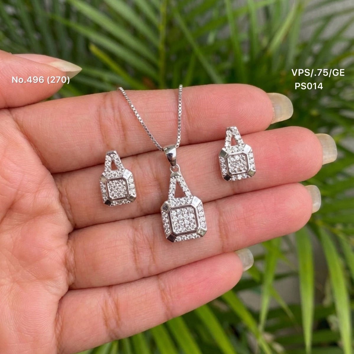 Arctic spark silver pendant set for women