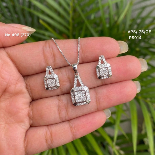 Arctic spark silver pendant set for women