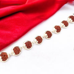 Silver Capping Rudraksha Bracelet