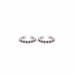 Pink sprinkle silver toerings