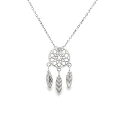 Leafy grace silver chain pendant