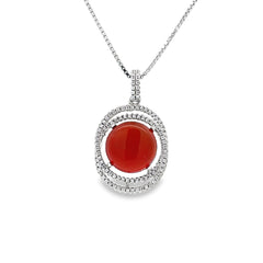 Fire & frost silver chain pendant